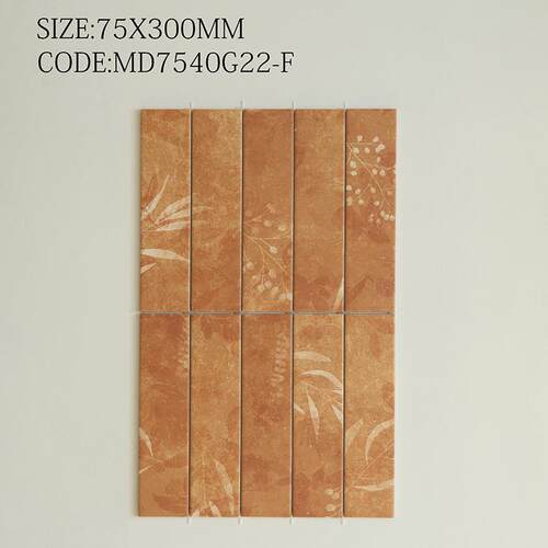 复古全瓷渐变长条瓷砖75X300加尔登系列花片手工砖卫生间墙砖