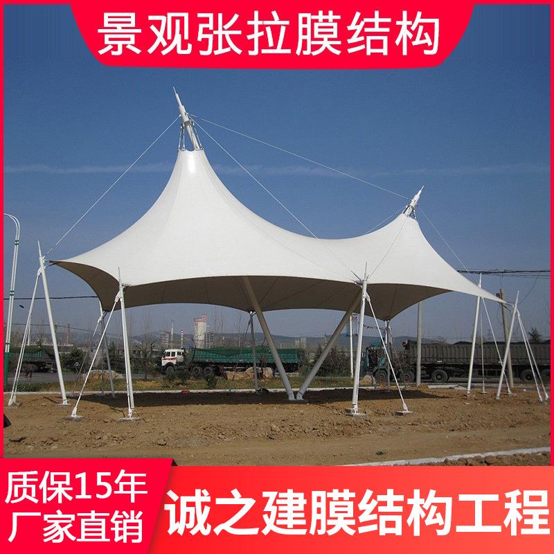 四川重庆景观膜结构遮阳棚 公园广场伞型张拉膜雨棚 膜结构景观棚