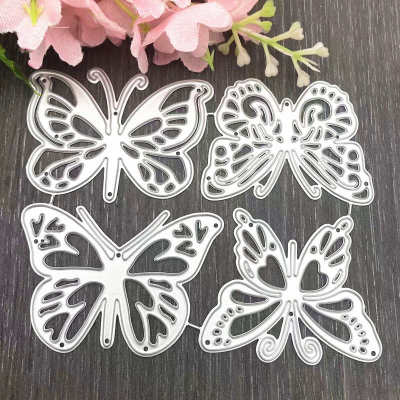 DIY刀模 scrapbook蚀刻刀模 四只蝴蝶 压花碳钢模 cut die