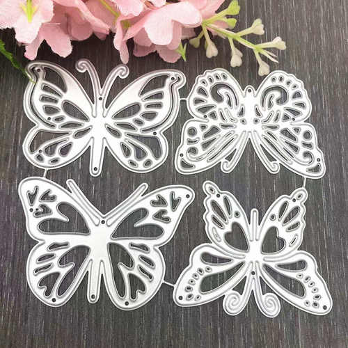 DIY刀模 scrapbook蚀刻刀模 四只蝴蝶 压花碳钢模 cut die