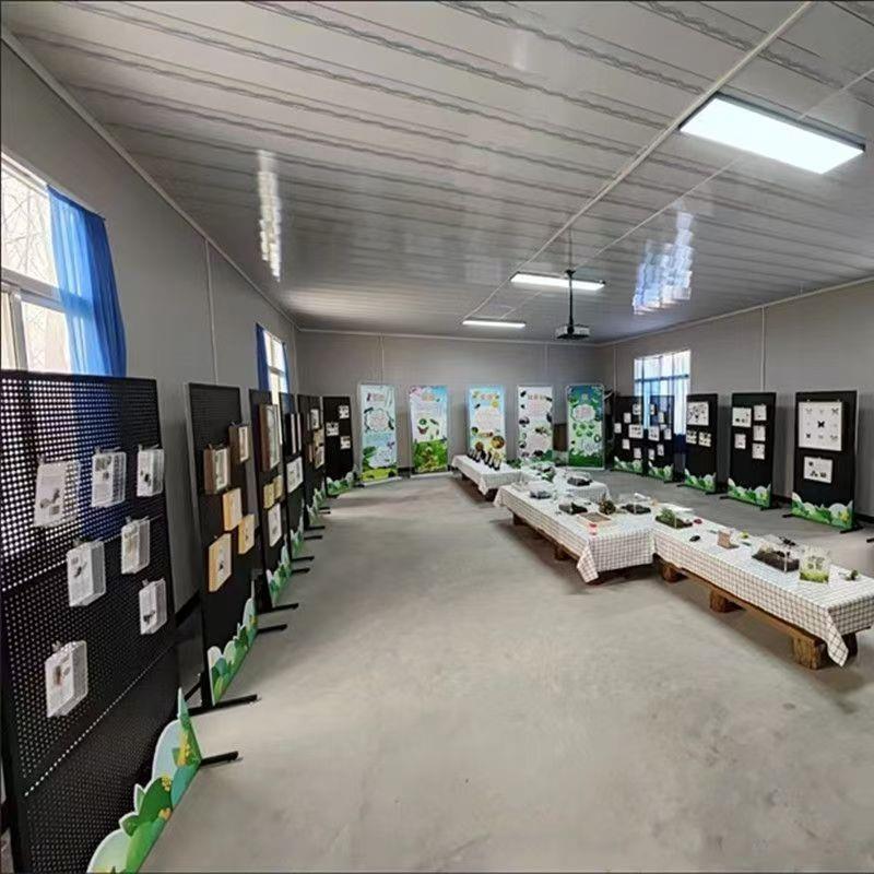 铁艺五金具洞洞移板落地圆孔书画收展架饰厂家直供工品配件动推拉