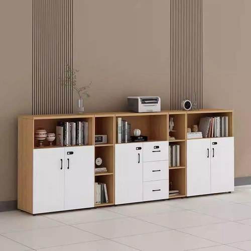 文件柜矮柜办公室隔断储物柜木质资料落地带锁边柜办公柜打印机柜