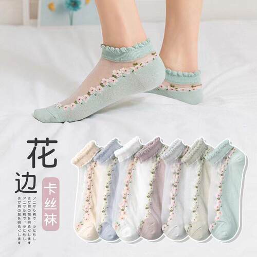 Women's Thin Sheer Socks for Spring and Summer, Glass Silk L