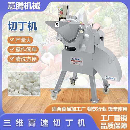 大型切丁机 操作简易果蔬切丁机 清洗方便高速三维切粒机