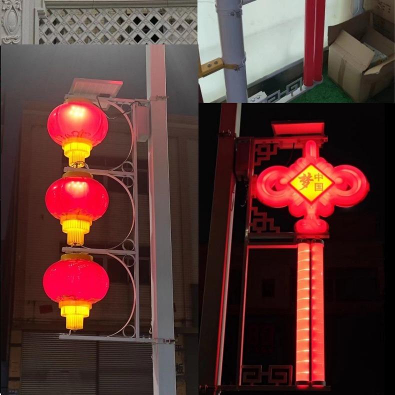 太阳丽能美国乡村灯杆1.路2米led中结路灯发光太阳能福字中ZBM国