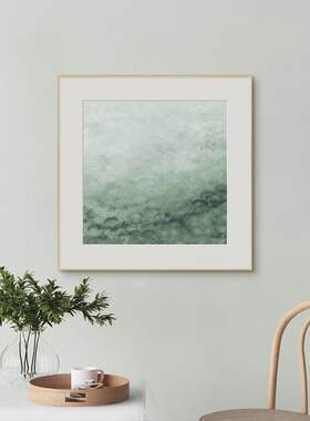 日式治愈系小清新装饰画原木风绿色清风风景桌面摆画卧室小众挂画