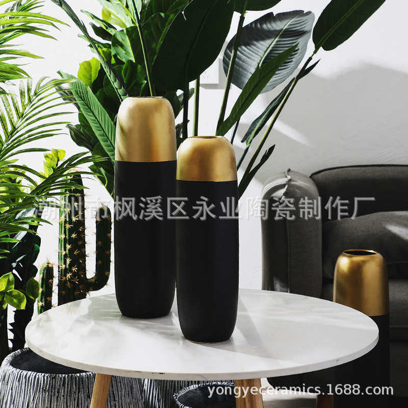 现代简约花器客厅台面装饰工艺陶瓷摆件白金陶瓷套三电镀陶瓷花瓶,家居饰品,花瓶,淘宝优惠券,粉丝福利购,淘宝优惠卷