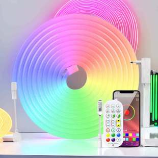 七彩RGB幻彩霓虹灯带套装 智能家居氛围照明APP控制led硅胶灯条
