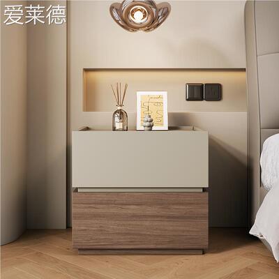 全实木简约现代 床 头   柜   卧室家用高级轻奢感床边收纳积木储物  柜  整装  垫垫