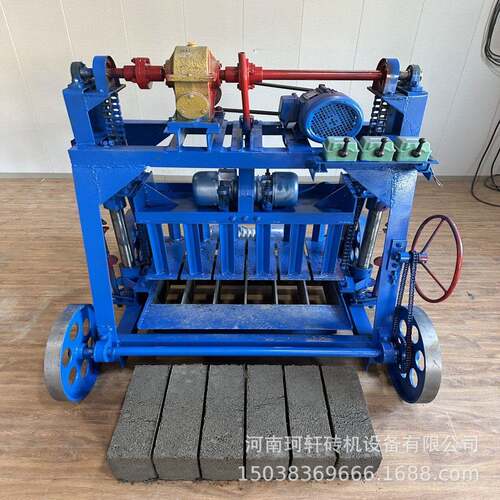 可移动式大轮水泥制砖机免烧空心砖机多规格可换模具的免烧砖机