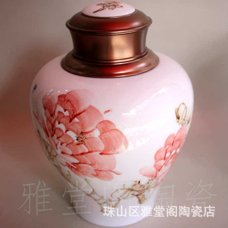 手绘写意青花真空罐储物罐家用1斤景德镇陶瓷茶叶罐爆款批发定制
