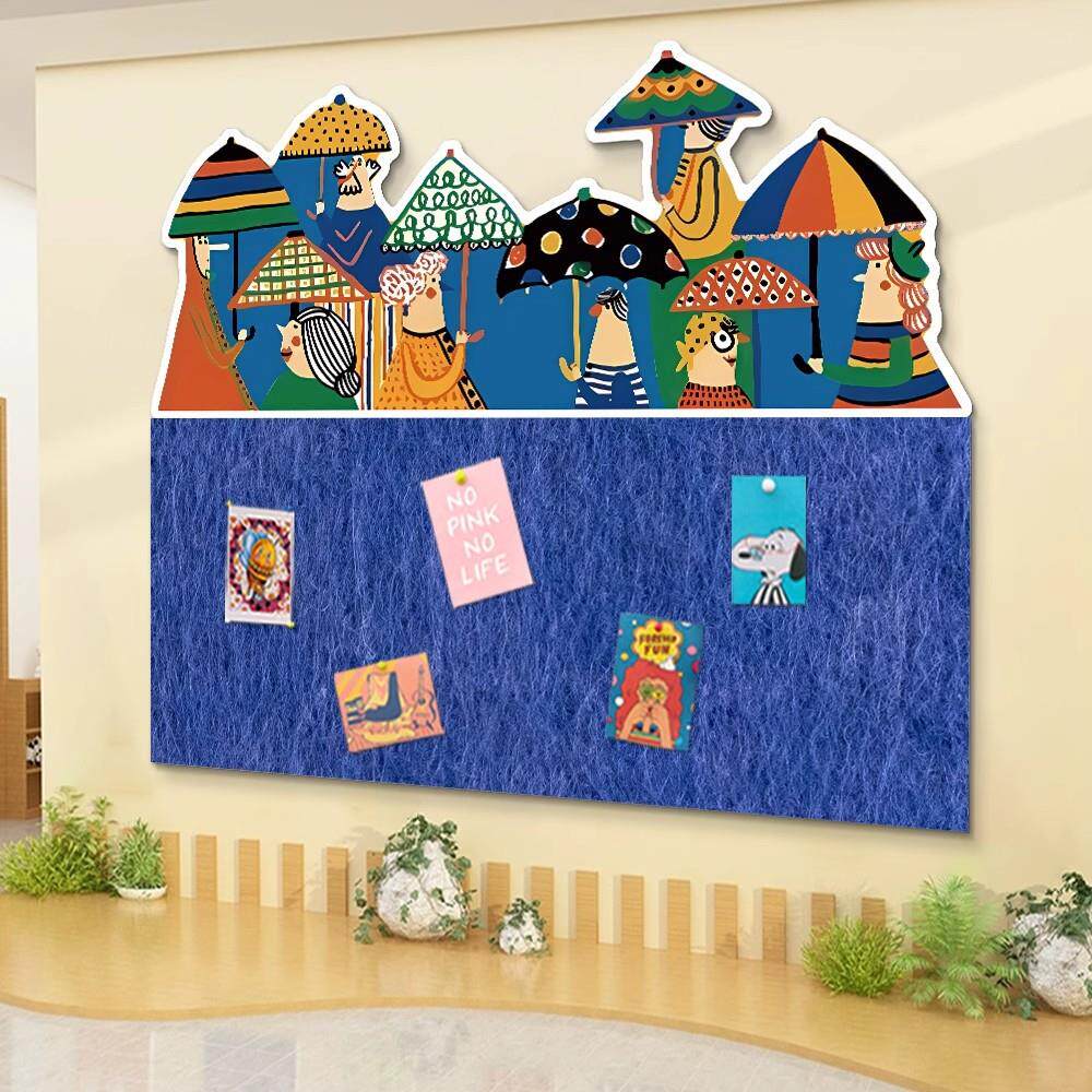 画展景VXR布作置画室品展示毡墙美术教室装饰幼儿园毛墙贴艺场术