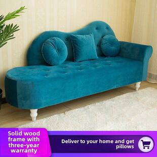 织物小公寓沙发客厅简单现代出租服装店躺椅沙发椅子双人卧室小沙