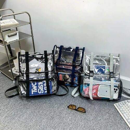 Stylish Transparent PVC Rucksack for College Students