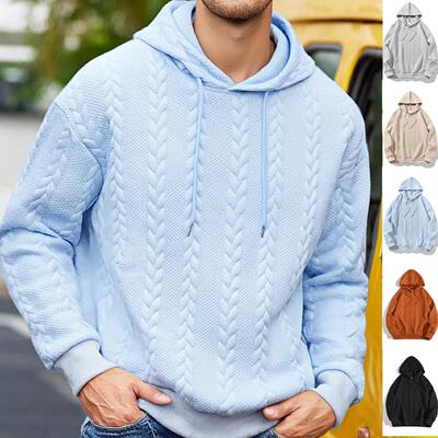 men striped drawstring hoodie regular version Sporty casual