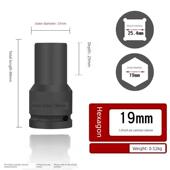 德国进口1英寸重型气动炮套加长六角载重轮胎专用气动电动省力扳