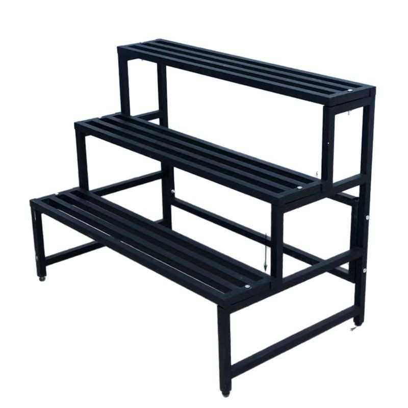 全钢花架置物架阳台落地式客厅新款阶梯架带轮户外庭院多肉花架子