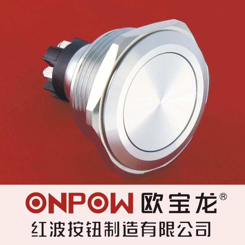 ONPOW中国红波欧宝龙GQ30-L防水螺丝脚金属按钮开关30mm