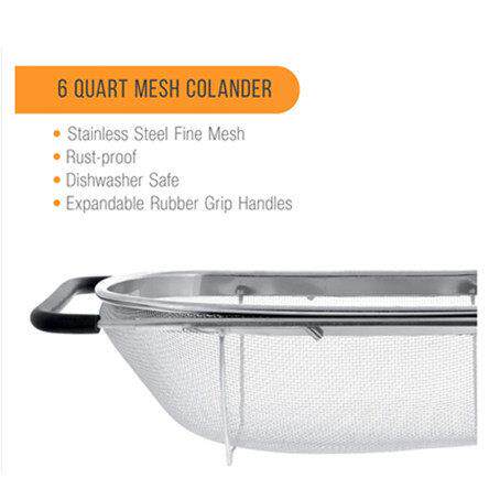 Over Sink Colander Strainer Basket Drain Rinse Vegetables