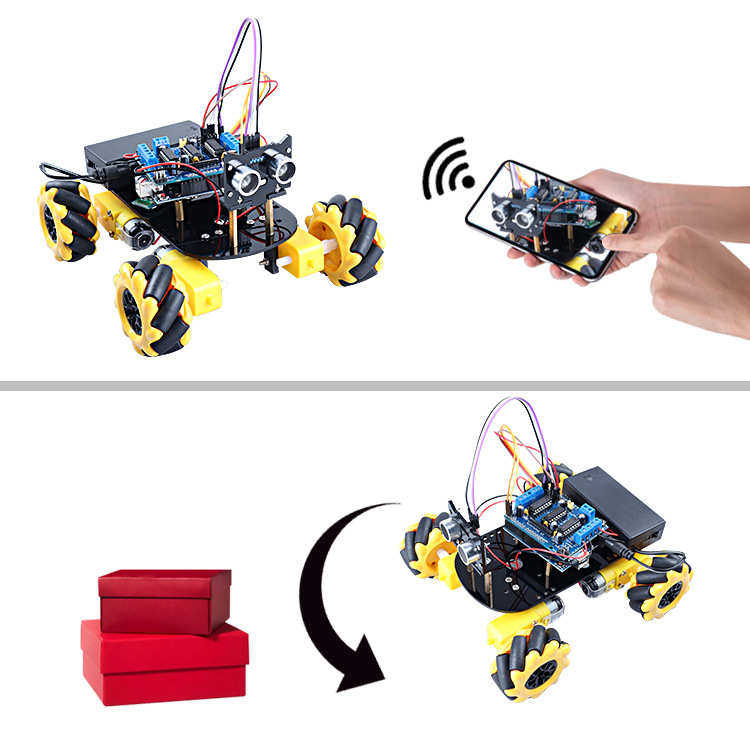 L293D电机驱动机器人360度旋转兼容Arduino麦克纳姆轮小车套件