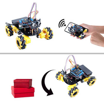 L293D电机驱动机器人360度旋转兼容Arduino麦克纳姆轮小车套件