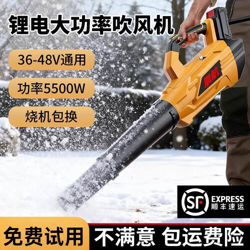 电动大功率吹风机工业环卫树叶吹风机暴风机36V48V强力吹雪鼓风机