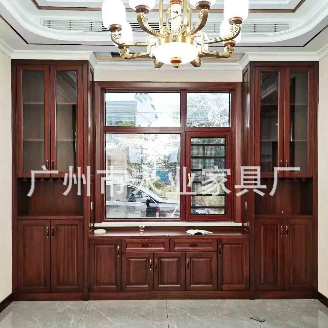 定制新中式博古架实木柜子置物架背景墙客厅隔断书柜展示柜订做