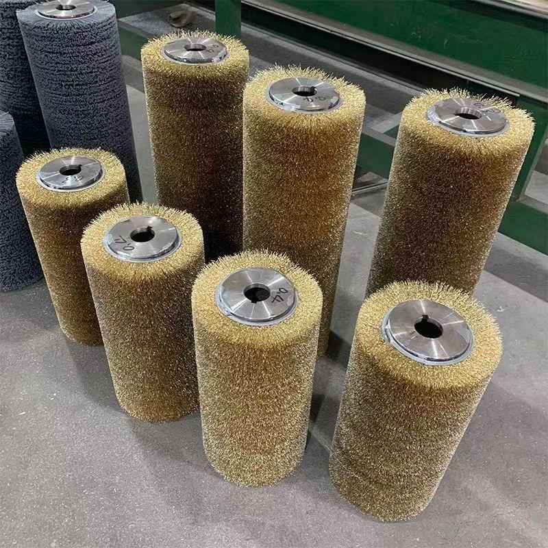 钢丝辊工刷业机械光辊刷除锈打磨667缠绕钢式尼龙丝不锈丝抛滚刷