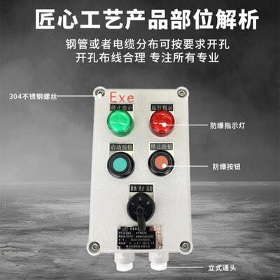 腾达BZC51-A2D3K1G防爆操作柱挂式铝合金操作柱三灯二钮防水隔爆