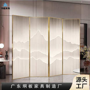 现代轻奢屏风隔断办公室酒店餐厅折叠移动遮挡装 现代铝 饰折屏时尚