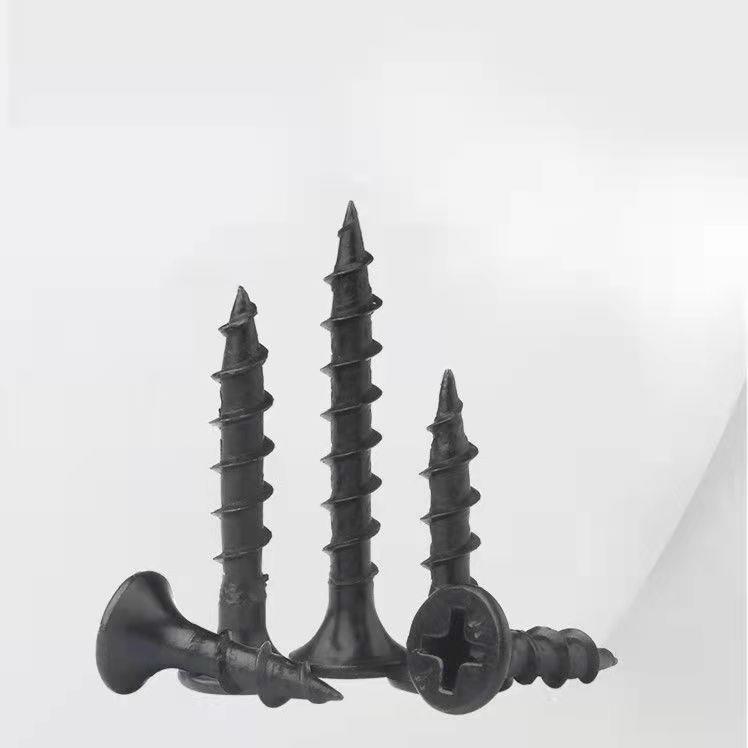 高强粗牙干无品牌/壁钉黑度色磷板化牙自攻螺丝沉头快木螺钉