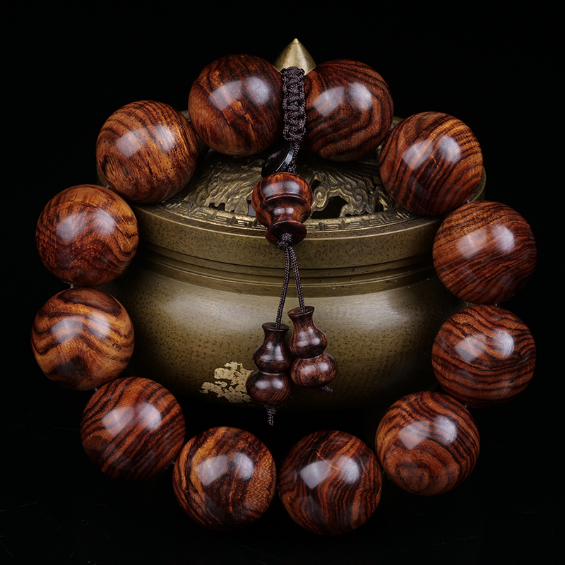 【附鉴定证书】海南黄花梨2.0*12颗佛珠文玩手串源头好货