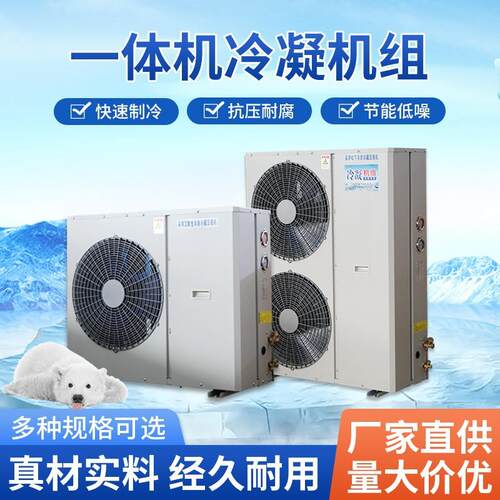 冷库制冷机组小型220v3p/4p/5p/6p/8p全套设备冷冻藏一体机