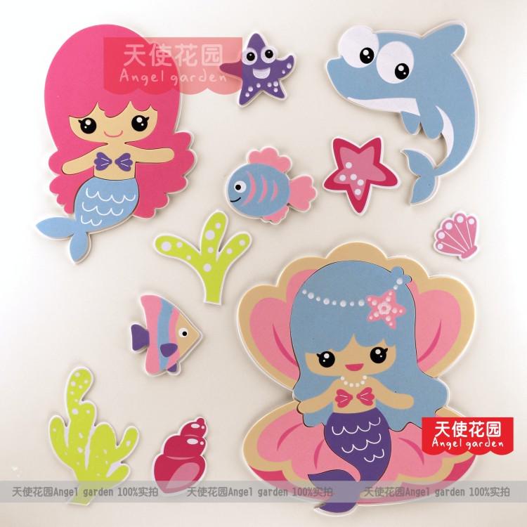 泡沫立体墙贴卡通壁画幼儿园材料装饰教室童房环境布置灯塔海洋鱼图片