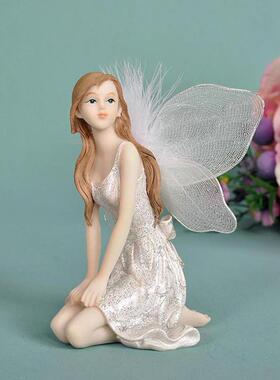 新款欧式天使花仙子树脂摆件家居装饰品生日结婚礼物车饰花艺装饰