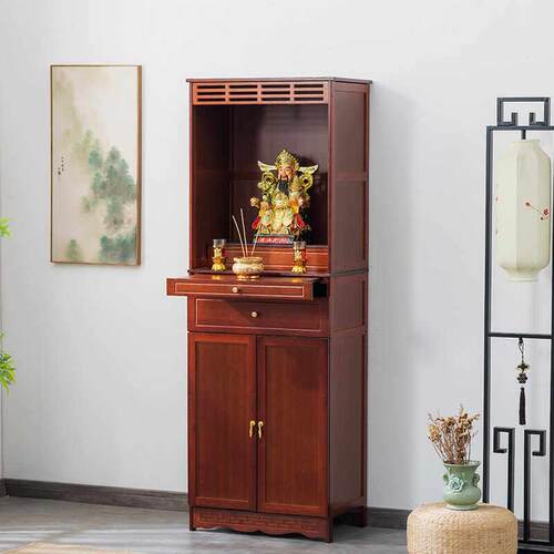 佛龛立柜新中式财神爷柜子观音菩萨关公供台家用烧香拜佛贡柜神台