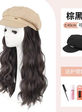 帽子假发体夏季仿发全一套贝蕾帽假发自然2头025新款真卷发假