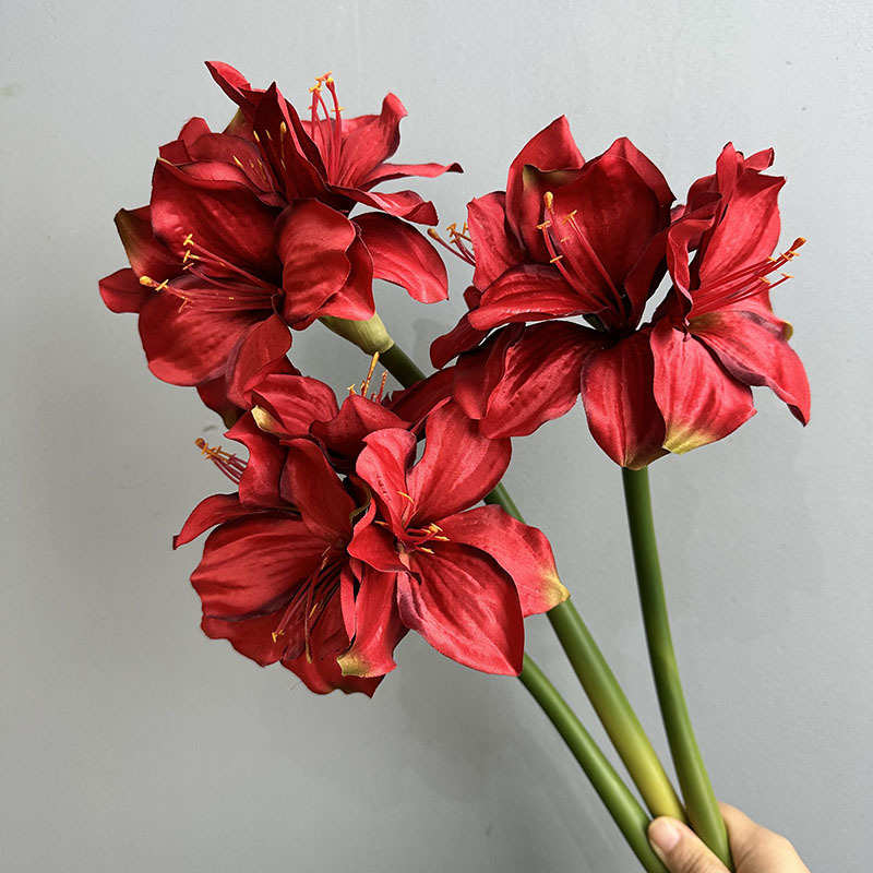 君子兰朱顶红 仿真花家居装饰花假花插花摆件拍摄孤挺花婚庆道具