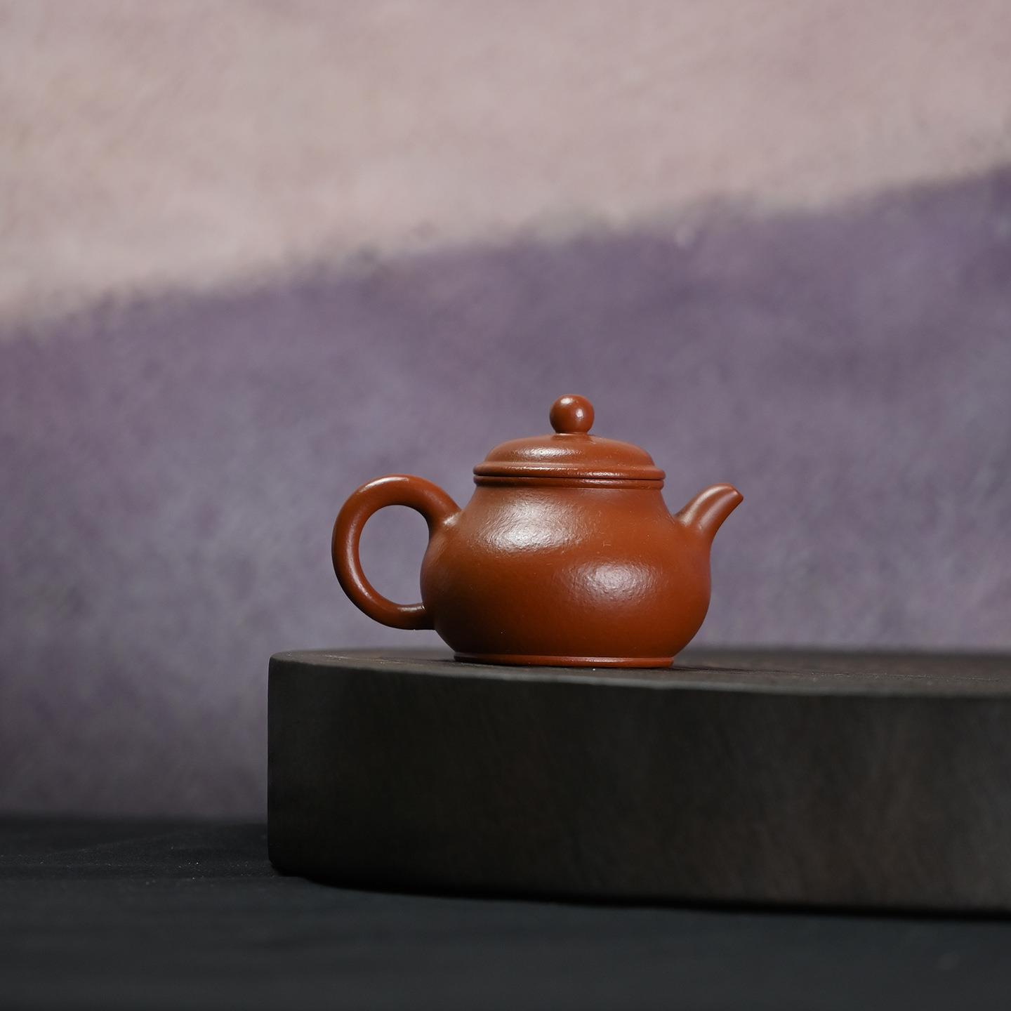 原矿KWQ朱品泥纯手工潘壶10ML小光素自用宜兴砂壶功夫泡茶壶紫茶0