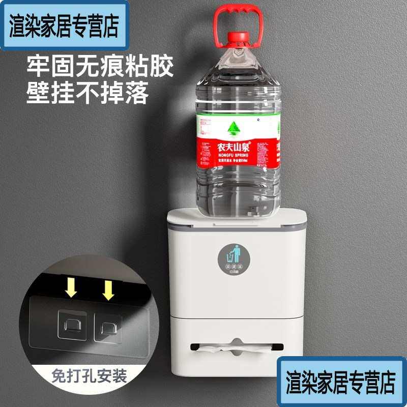 5ZW批发卫生间壁挂式垃圾桶家用带盖厕所有盖纸巾盒一体卫生桶夹