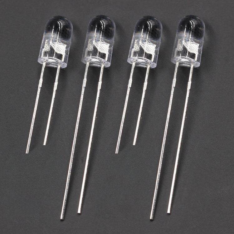 直插LED灯珠式F5/5M发光极二管圆头透JMJ明七彩快M闪慢闪高亮灯珠