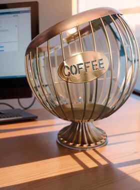 欧式斜口收纳篮咖啡大小胶囊奶球糖收纳架储放黑色创意水果不锈架