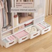 日系简易衣柜家用卧室多层布衣柜带抽屉出租房收纳柜大容量挂衣柜