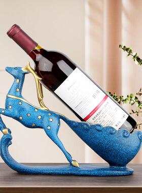 家居客厅酒柜装饰品家用麋鹿红酒架摆件葡萄酒瓶架子现代轻奢高档