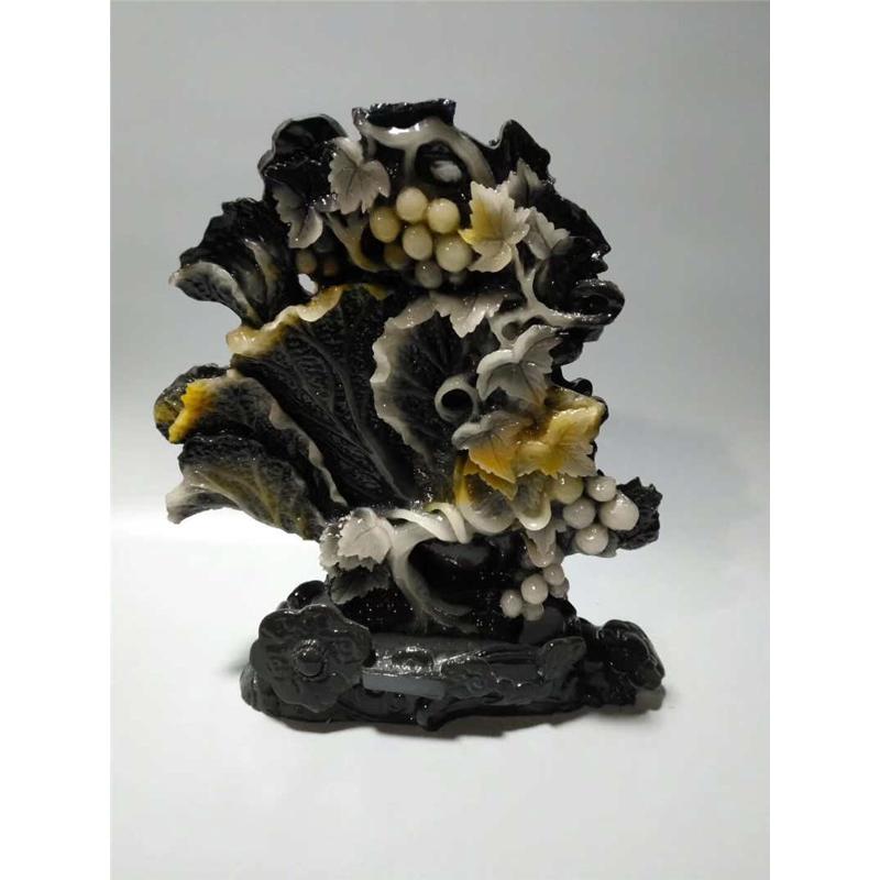 厂家直销寿山石独山玉福禄寿摆件树脂工艺品礼品年年有余家居摆件