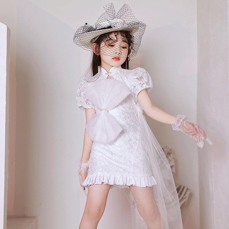 正品风童装t台裙国新潮表演服，典少女，经旗袍，覆古公主裙，港