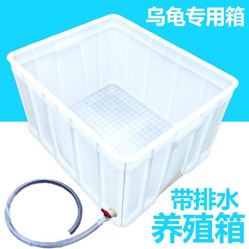 陆龟乌龟缸大号带排水培 龟箱塑料巴西龟饲养盒鳄龟缸造景 养殖箱