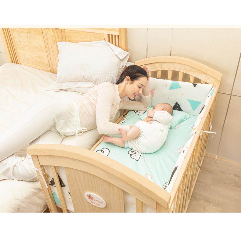 婴儿床拼接大床欧式移动式新生儿bb儿童床实木多功能摇篮床