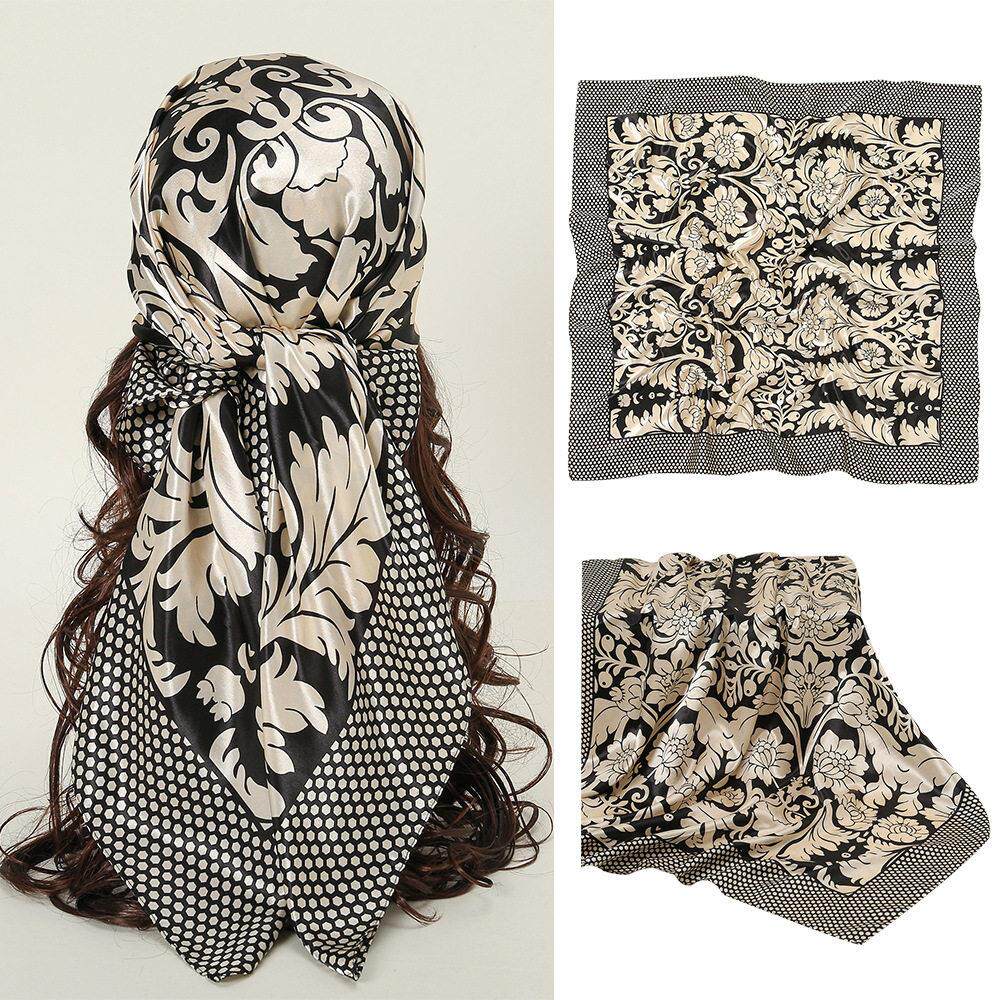 Leopard print and snake skin print scarf print 90cm 印花方巾