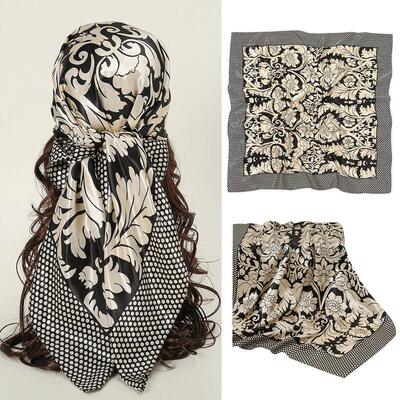 Leopard print and snake skin print scarf print 90cm 印花方巾
